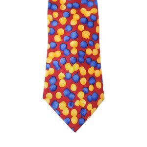 Cheerful Happy Men's Necktie Positive Vibes Red Blue Gold Save The Children